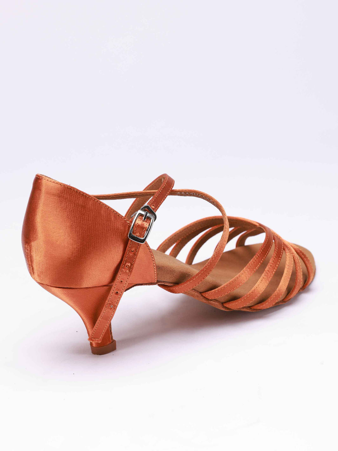 Chaussures de Danse Latine Emma pour Femme - Talons Moyens couleur Tannée - vue arrière