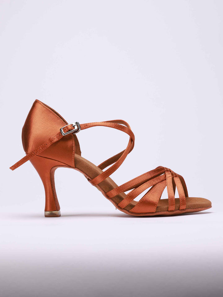 Chaussures de Danse Latine Emma pour Femme - couleur Tannée - vue de côté