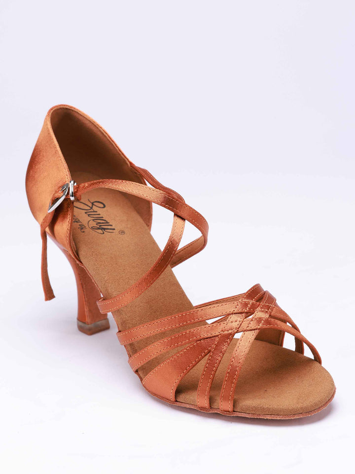Chaussures de Danse Latine Emma pour Femme - couleur Tannée - vue de face