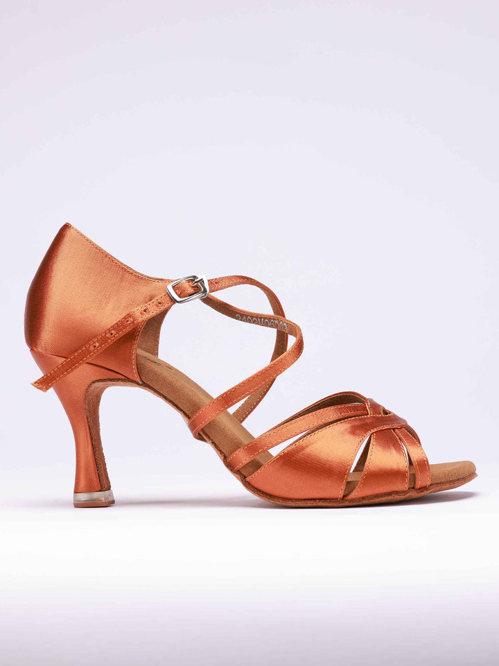 Chaussures de danse latine pour femmes, modèle Stella, couleur tannée - vue de côté