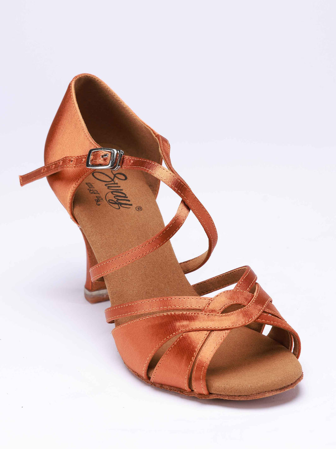 Chaussures de danse latine pour femmes, modèle Stella, couleur tannée - vue de face