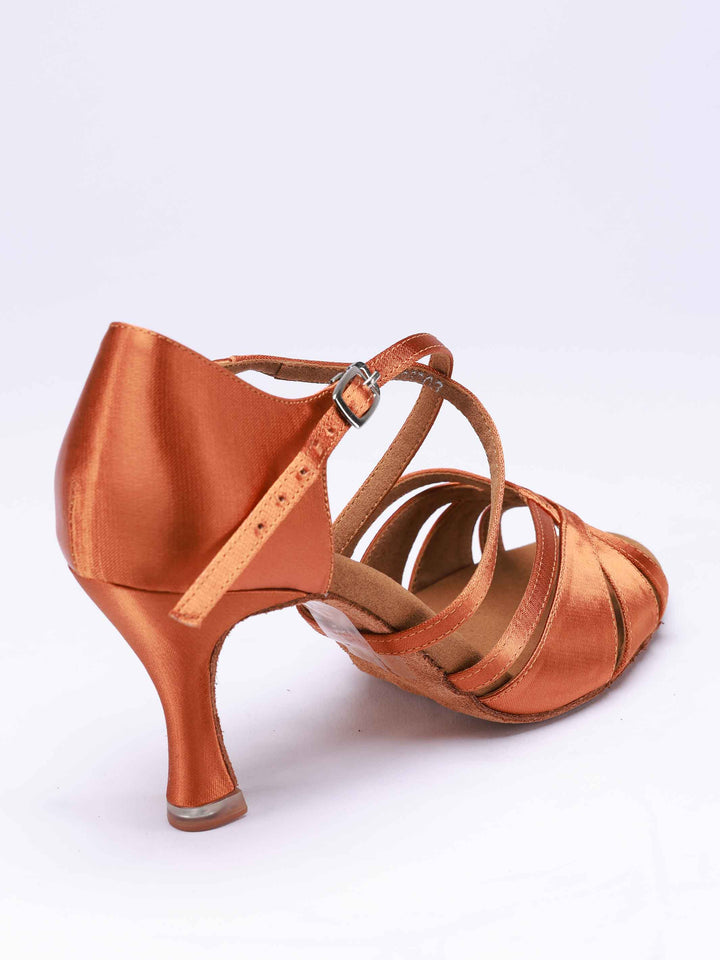 Chaussures de danse latine pour femmes, modèle Stella, couleur tannée - vue arrière