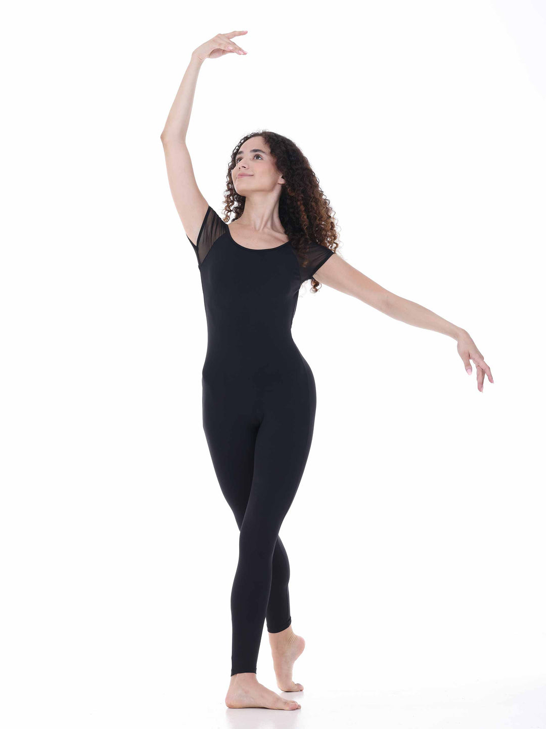 Combinaison Intégrale de danse à manches courtes en tulle