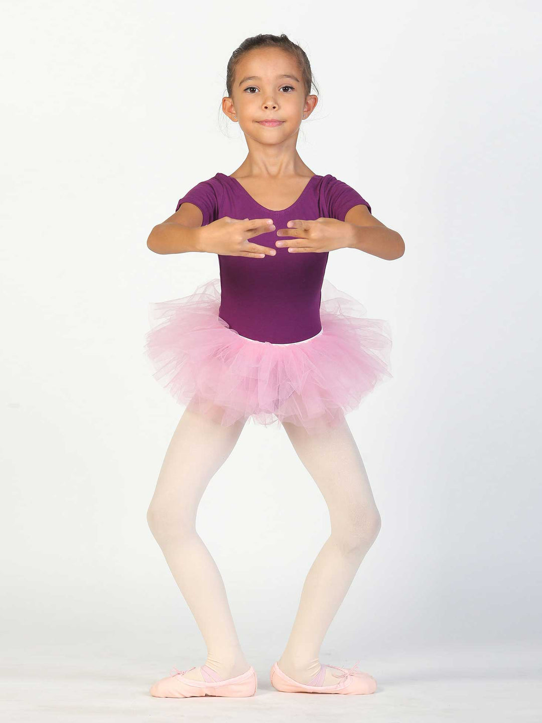 Tutu de danse classique pour enfant – jupe rose clair en tulle, tenue de ballet élégante.