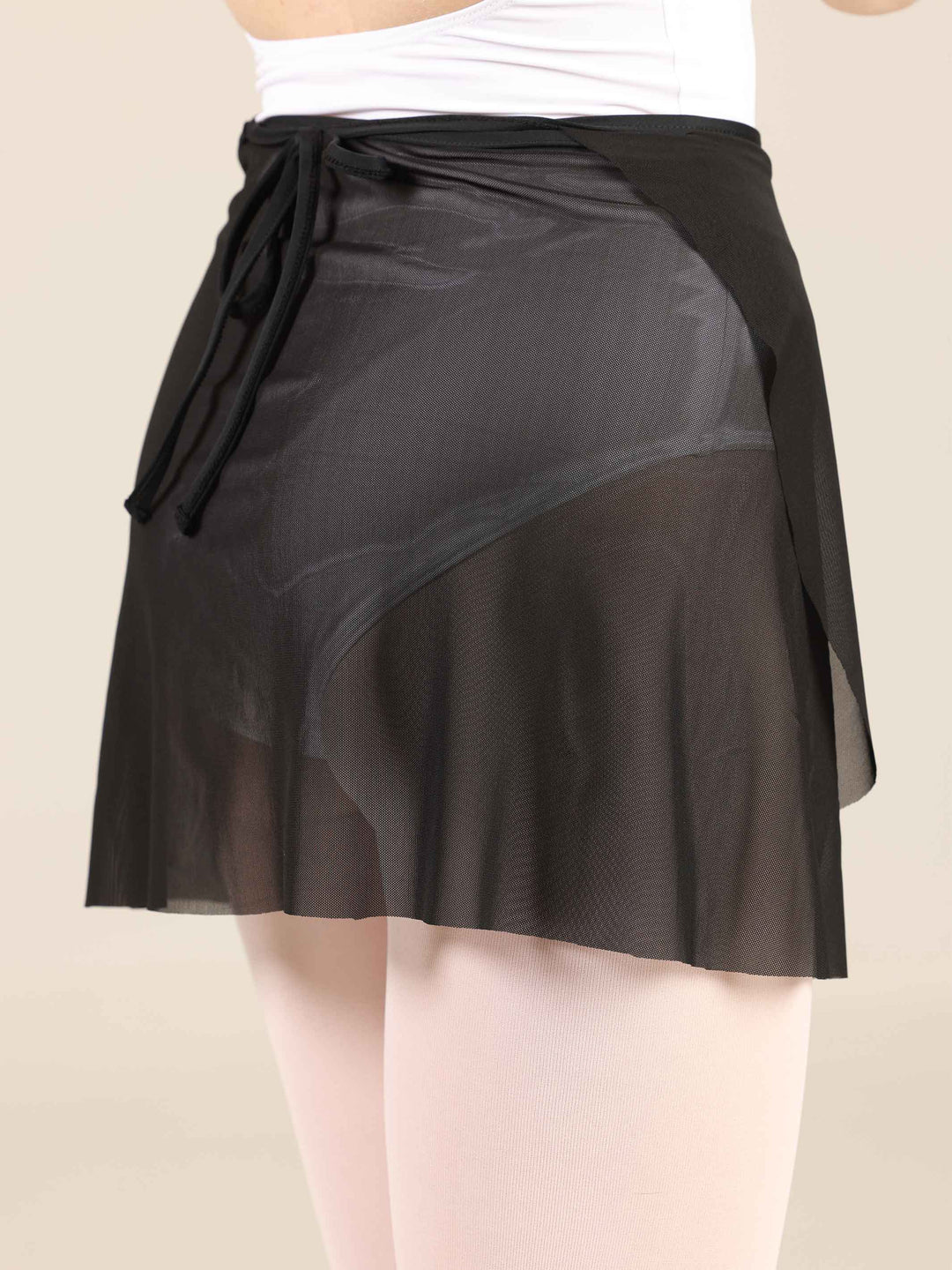 Jupe ballet courte en tulle à nouer pour femme, couleur noire - vue arrière