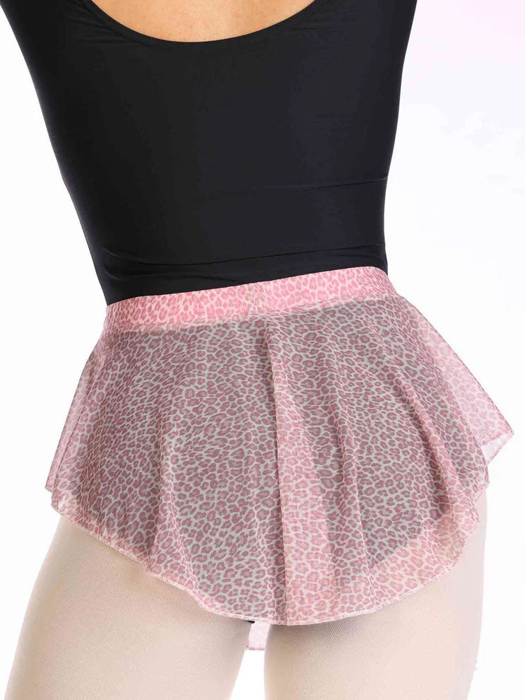 Jupe de Danse de Ballet avec une coupe Ovale pour femme - Couleur Leopard - vue arrière gros plan