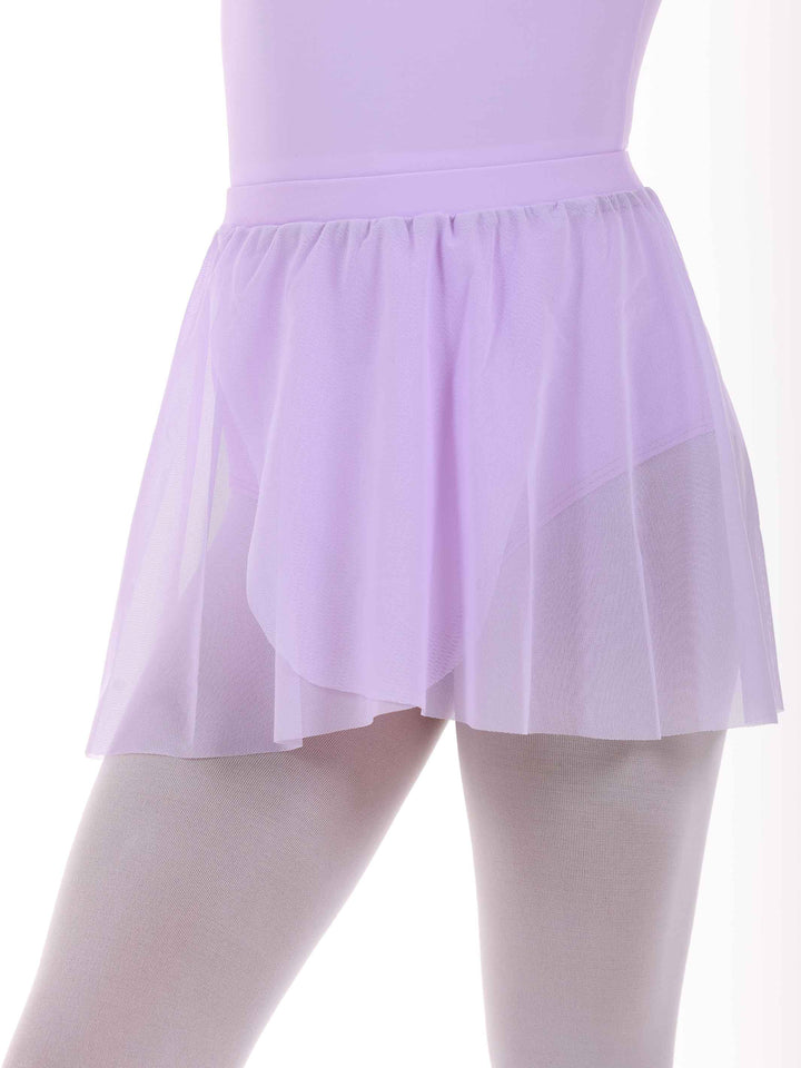 Jupe de ballet en tulle à enfiler pour fille, taille élastique, couches superposées, couleur lilas