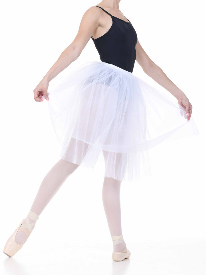 Jupe tutu longue en tulle blanc portée par une danseuse – style romantique et intemporel.